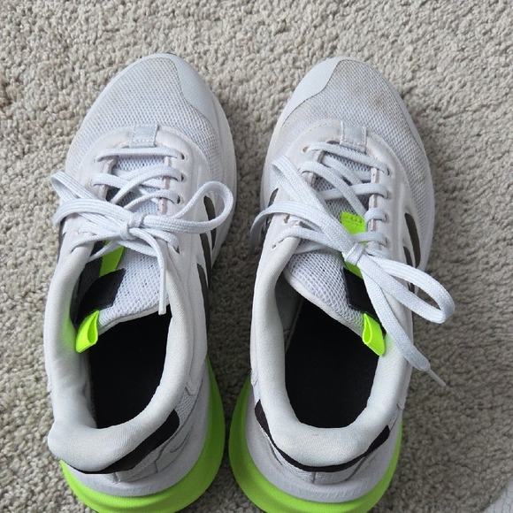 adidas Kids White and Neon Green Sneakers - Picture 5 of 8